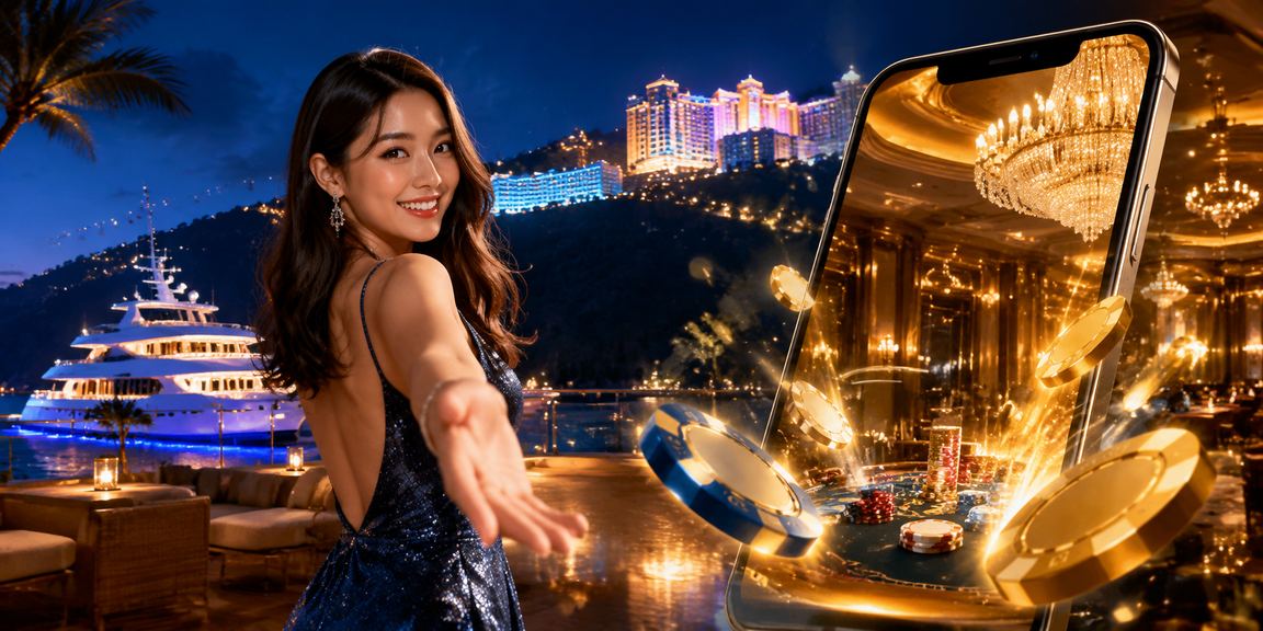 Pemain kasino mudah alih di Genting Highlands menikmati poker dengan suasana malam